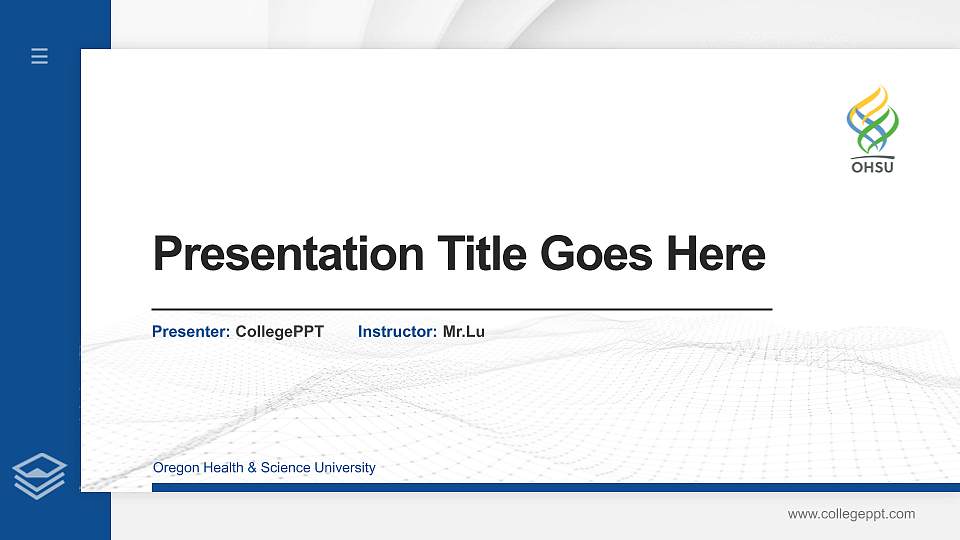 Oregon Health & Science University Thesis Proposal/Graduation Defense PPT Template16:9 ratio PPT effect preview image