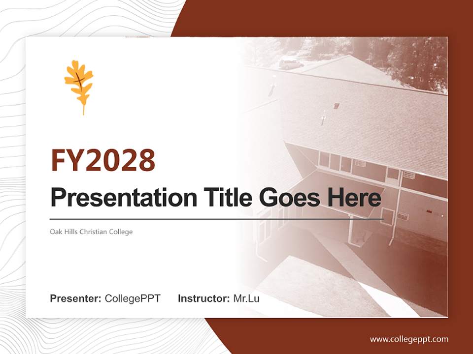 Oak Hills Christian College Academic Presentation/Research Findings Report PPT Template4:3 ratio PPT effect preview image5