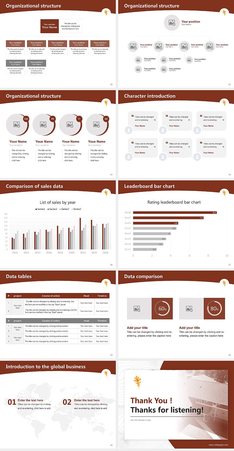 Oak Hills Christian College Academic Presentation/Research Findings Report PPT Template4:3 ratio PPT effect preview image4