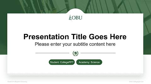 Oklahoma Baptist University National Scholarship Defense PPT Template