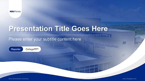 Nova Southeastern University Lecture Sharing and Networking Event PPT Template