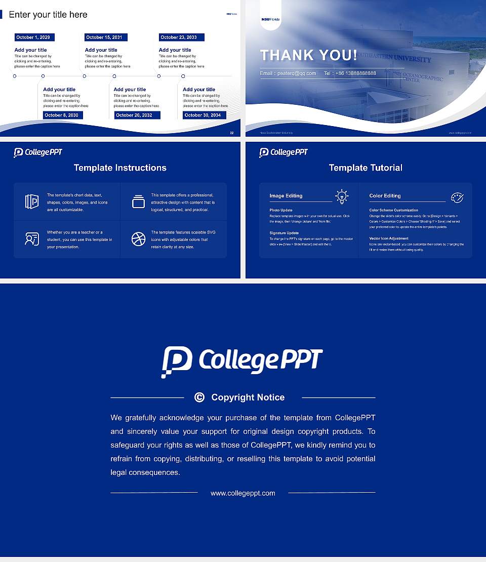 Nova Southeastern University Lecture Sharing and Networking Event PPT Template16:9 ratio PPT effect preview image4