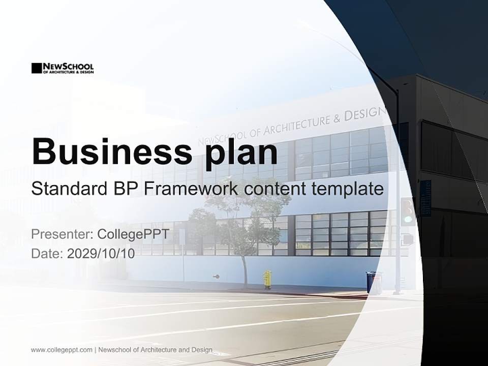 Newschool of Architecture and Design Competition/Entrepreneurship Contest PPT Template4:3 ratio PPT effect preview image9