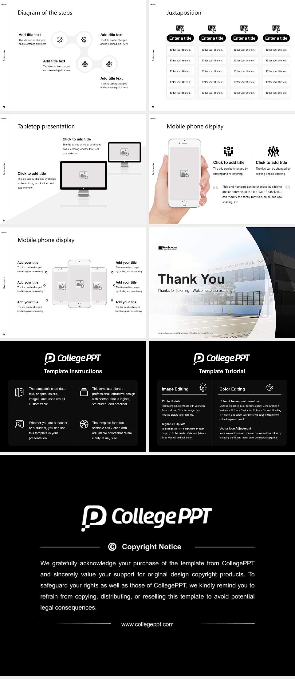 Newschool of Architecture and Design Competition/Entrepreneurship Contest PPT Template4:3 ratio PPT effect preview image9