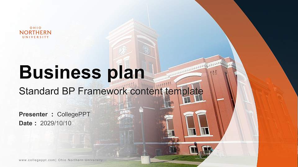 Ohio Northern University Competition/Entrepreneurship Contest PPT Template16:9 ratio PPT effect preview image