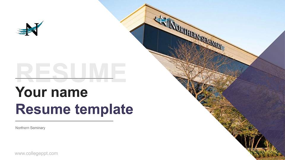 Northern Seminary Resume PPT Template16:9 ratio PPT effect preview image