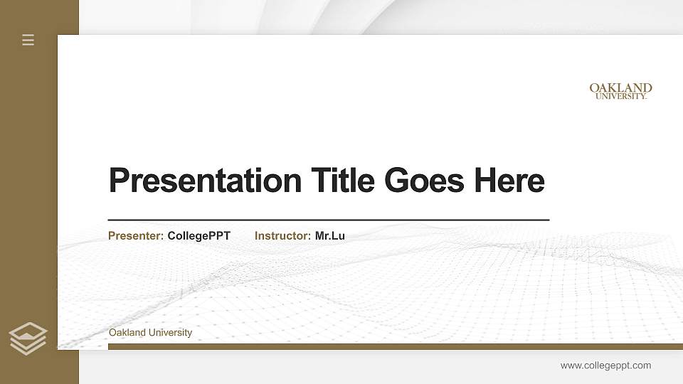 Oakland University Thesis Proposal/Graduation Defense PPT Template16:9 ratio PPT effect preview image
