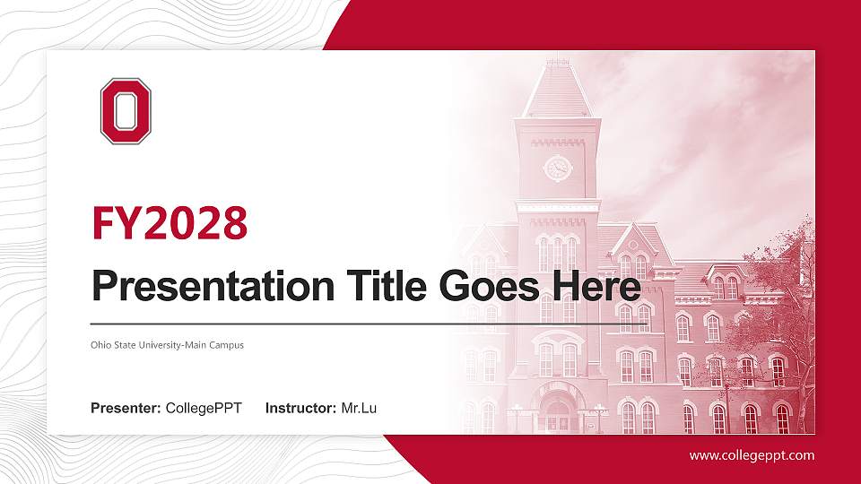 Ohio State University-Main Campus Academic Presentation/Research Findings Report PPT Template16:9 ratio PPT effect preview image