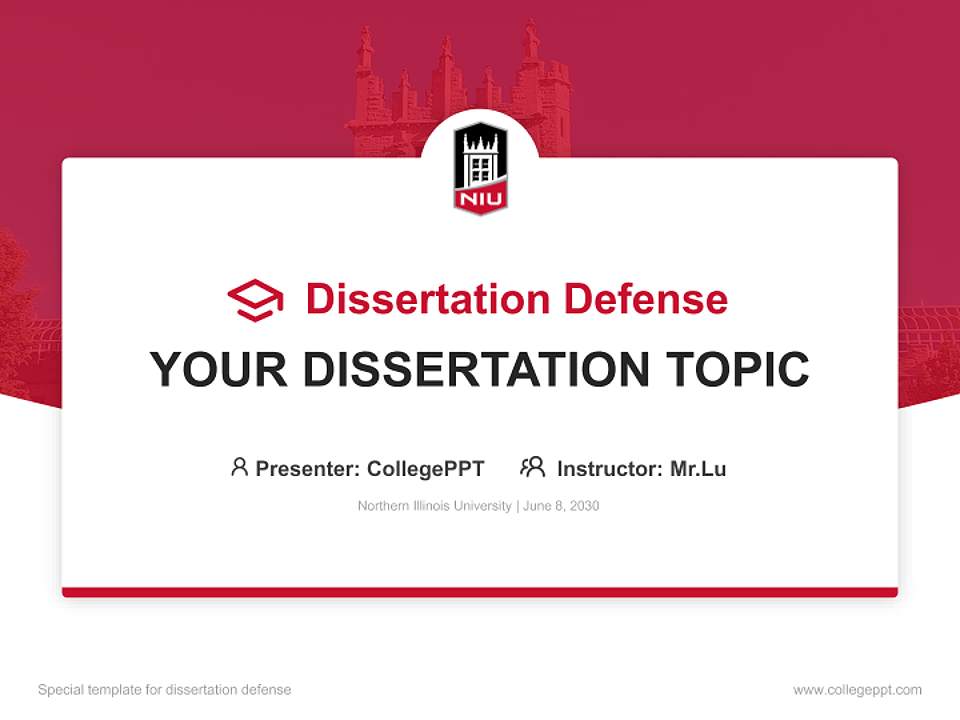 Northern Illinois University Graduation Thesis Defense PPT Template4:3 ratio PPT effect preview image7