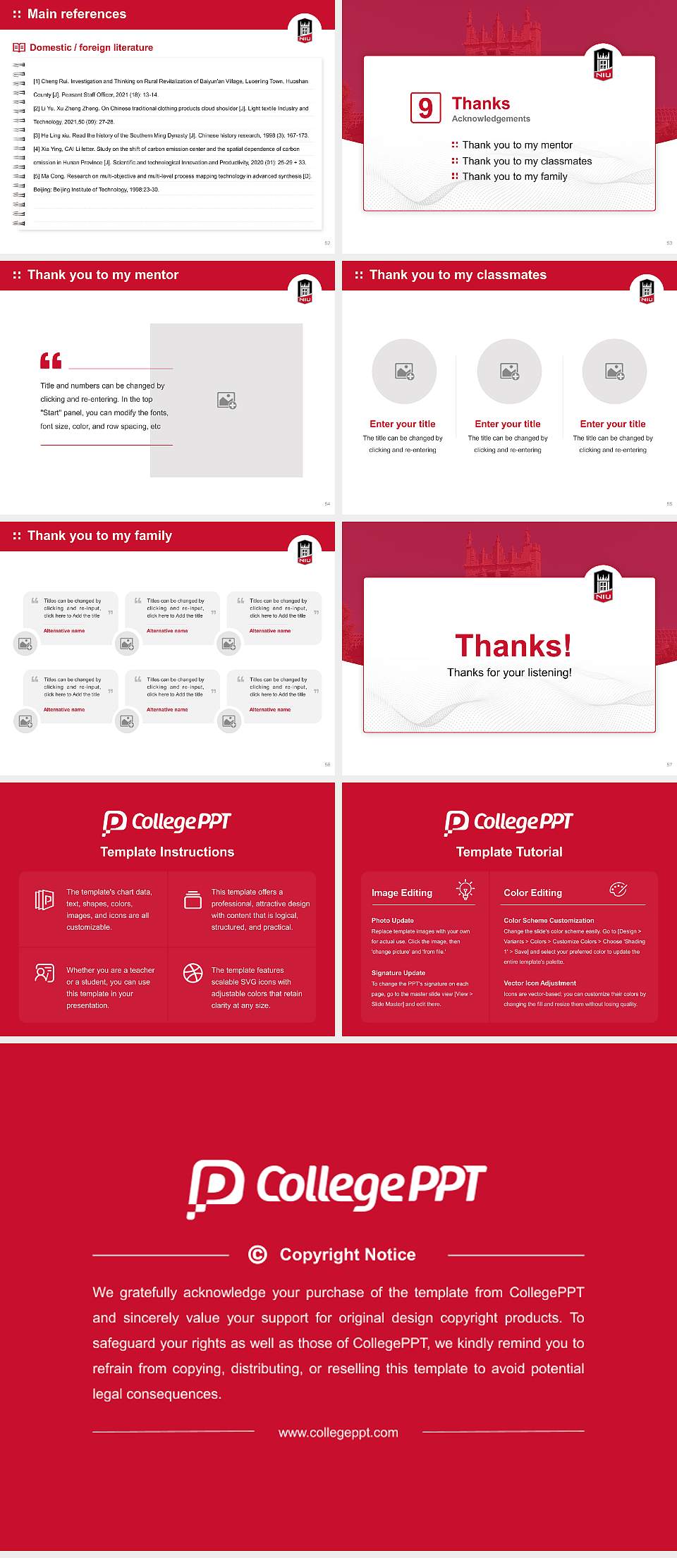 Northern Illinois University Graduation Thesis Defense PPT Template4:3 ratio PPT effect preview image7
