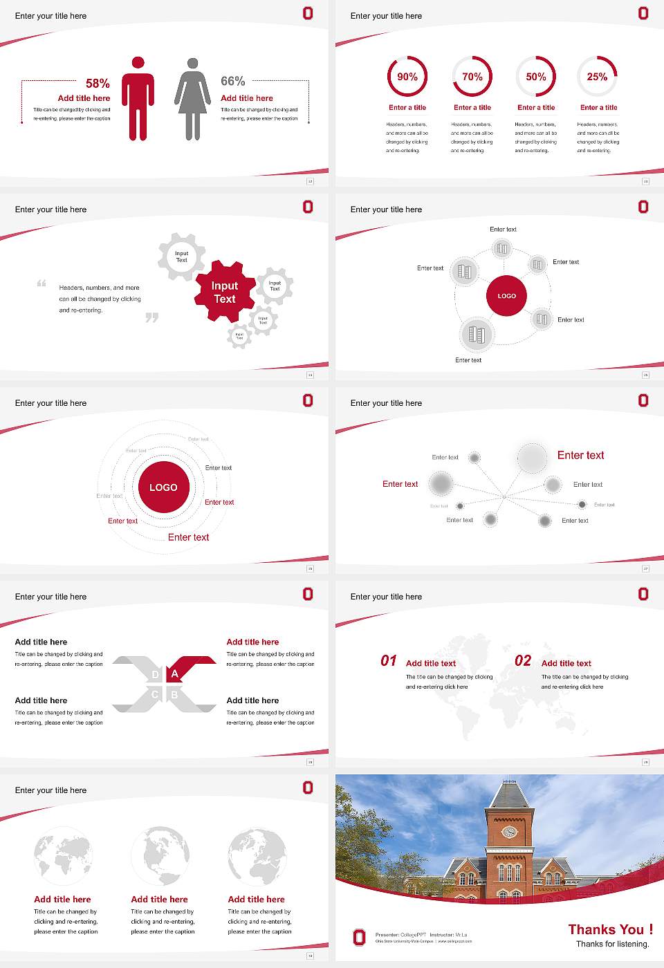 Ohio State University-Main Campus Course/Courseware Creation PPT Template16:9 ratio PPT effect preview image4
