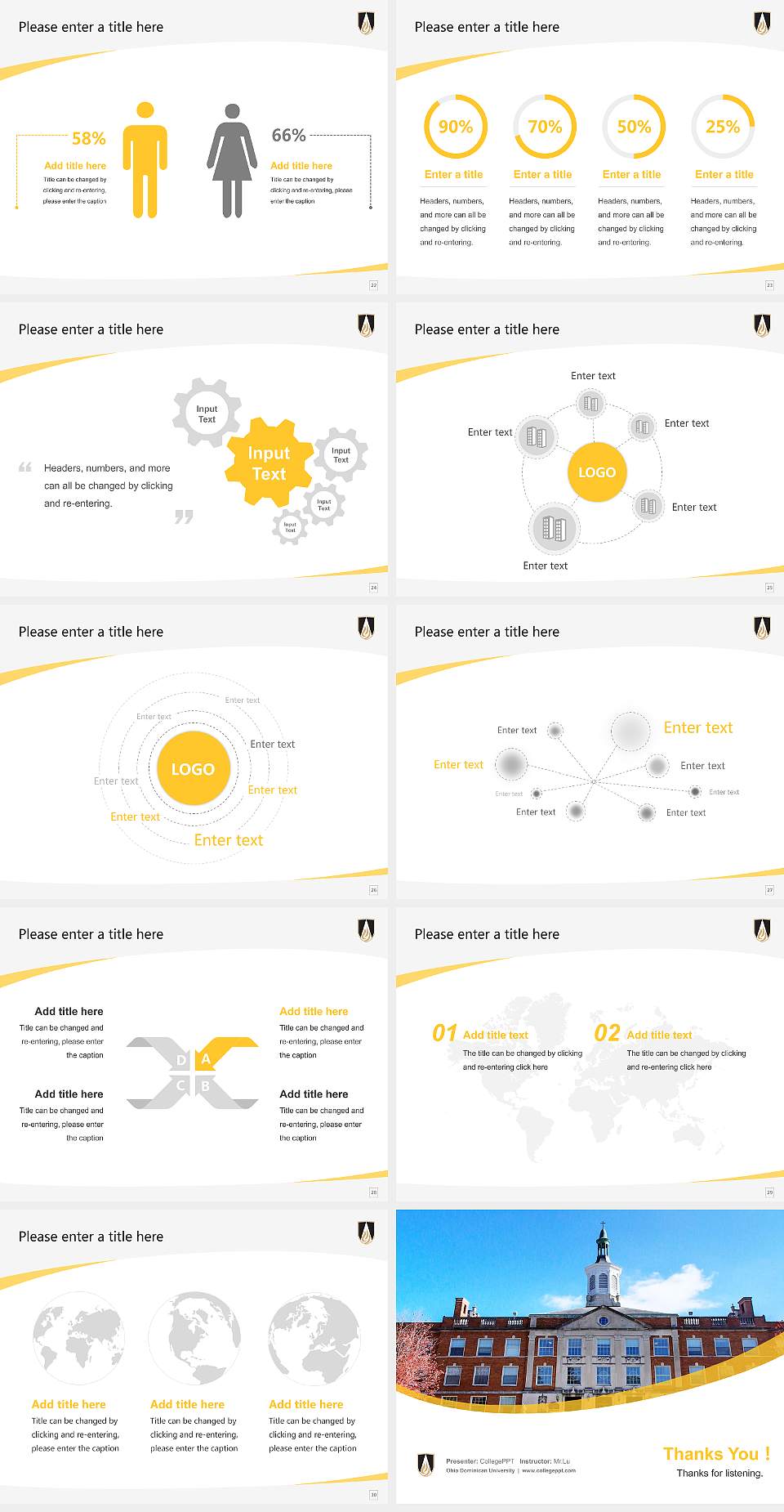 Ohio Dominican University Course/Courseware Creation PPT Template4:3 ratio PPT effect preview image4