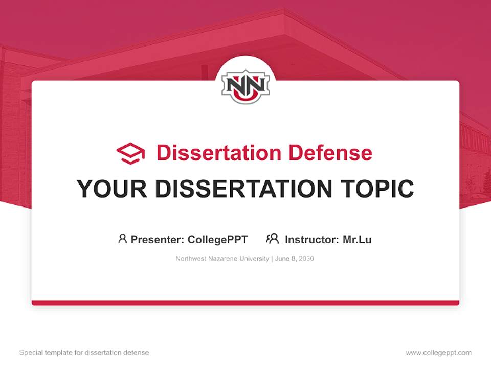 Northwest Nazarene University Graduation Thesis Defense PPT Template4:3 ratio PPT effect preview image7