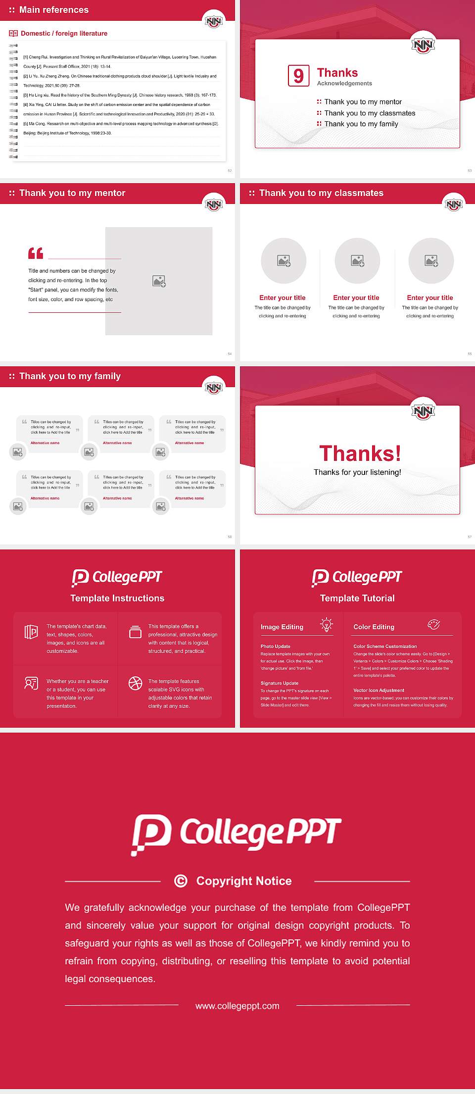 Northwest Nazarene University Graduation Thesis Defense PPT Template4:3 ratio PPT effect preview image7