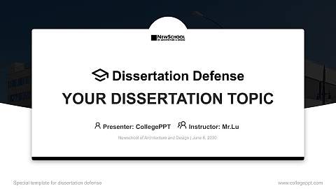 Newschool of Architecture and Design Graduation Thesis Defense PPT Template