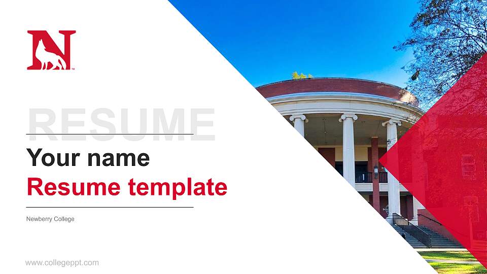 Newberry College Resume PPT Template16:9 ratio PPT effect preview image