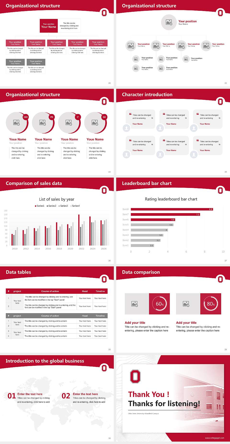 Ohio State University-Mansfield Campus Academic Presentation/Research Findings Report PPT Template4:3 ratio PPT effect preview image4