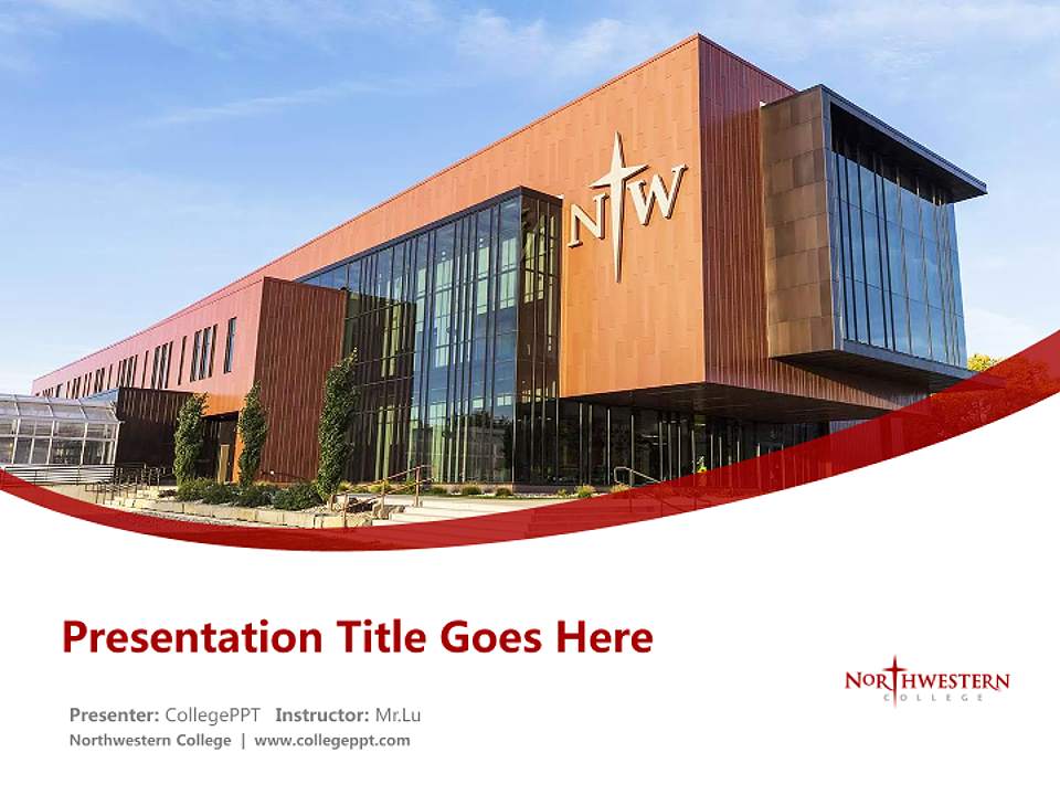 Northwestern College Course/Courseware Creation PPT Template4:3 ratio PPT effect preview image5