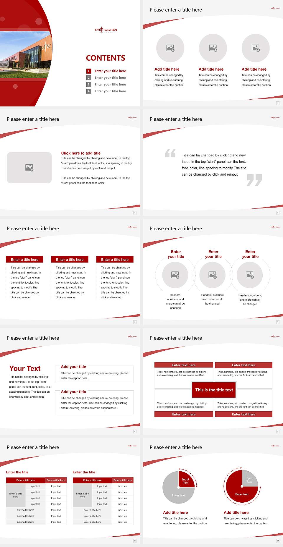 Northwestern College Course/Courseware Creation PPT Template4:3 ratio PPT effect preview image2