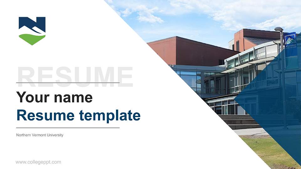 Northern Vermont University Resume PPT Template16:9 ratio PPT effect preview image