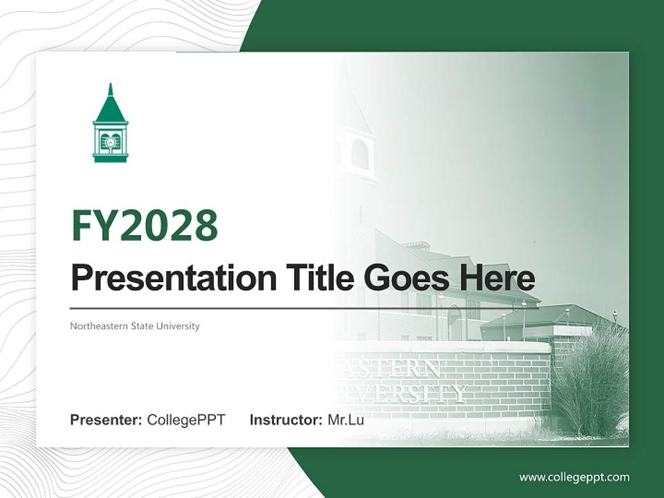 Northeastern State University Academic Presentation/Research Findings Report PPT Template4:3 ratio PPT effect preview image5