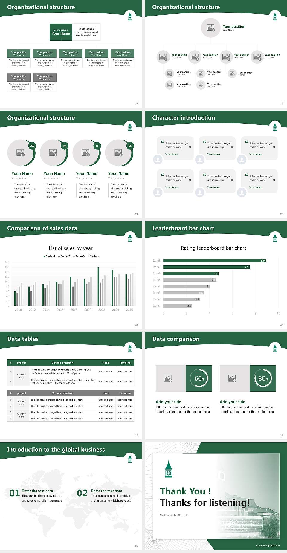 Northeastern State University Academic Presentation/Research Findings Report PPT Template4:3 ratio PPT effect preview image4