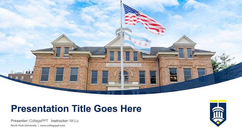 North Park University Course/Courseware Creation PPT Template16:9 ratio PPT effect preview image