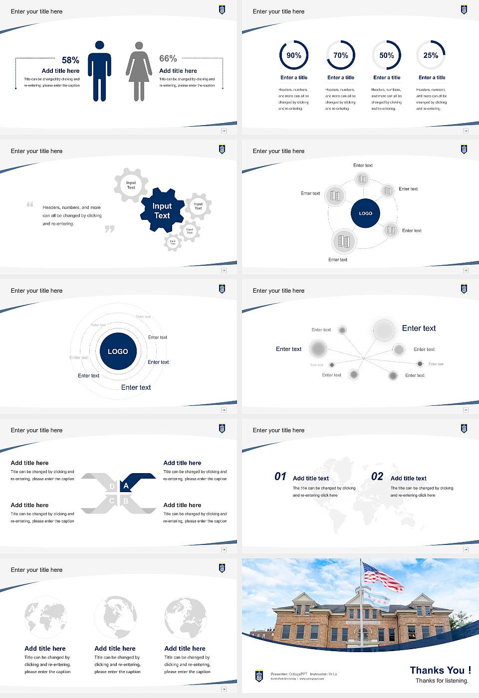 North Park University Course/Courseware Creation PPT Template16:9 ratio PPT effect preview image4