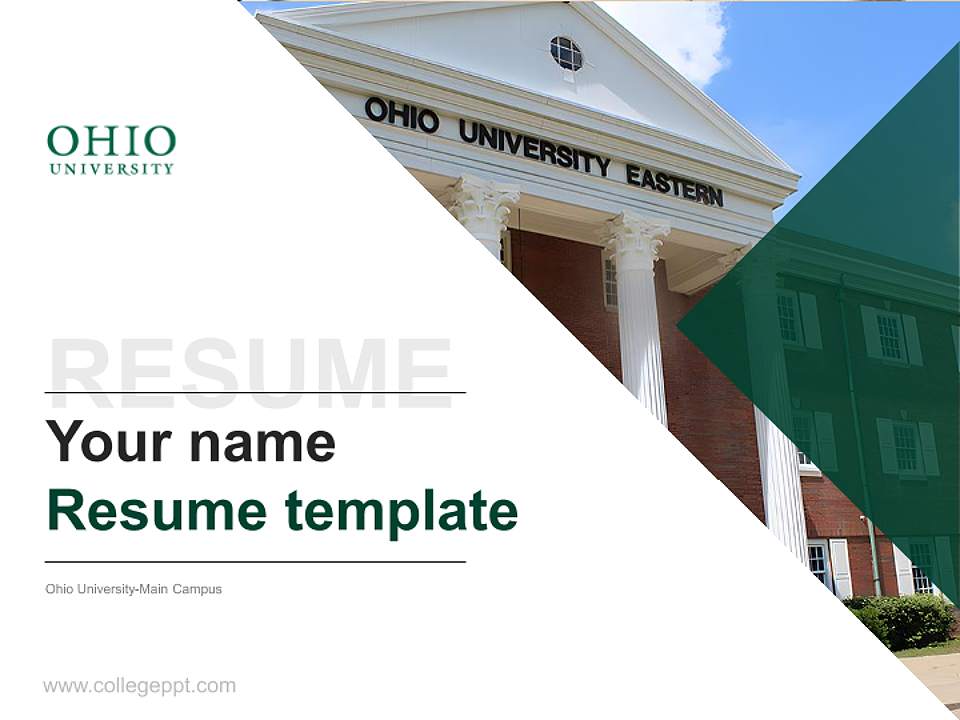 Ohio University-Main Campus Resume PPT Template4:3 ratio PPT effect preview image5
