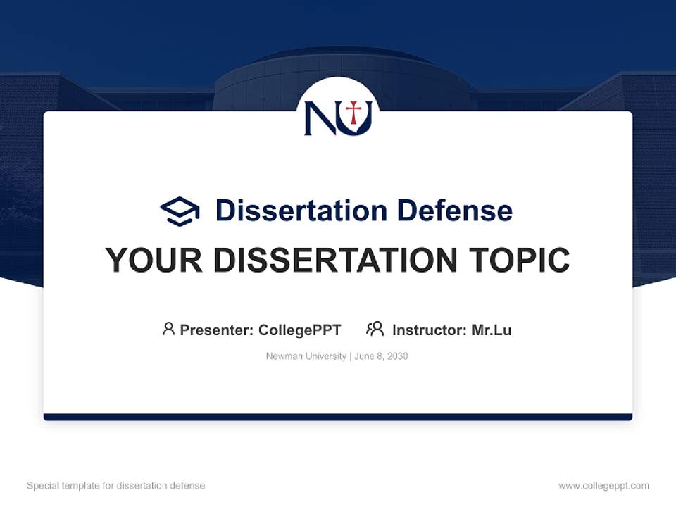Newman University Graduation Thesis Defense PPT Template4:3 ratio PPT effect preview image7