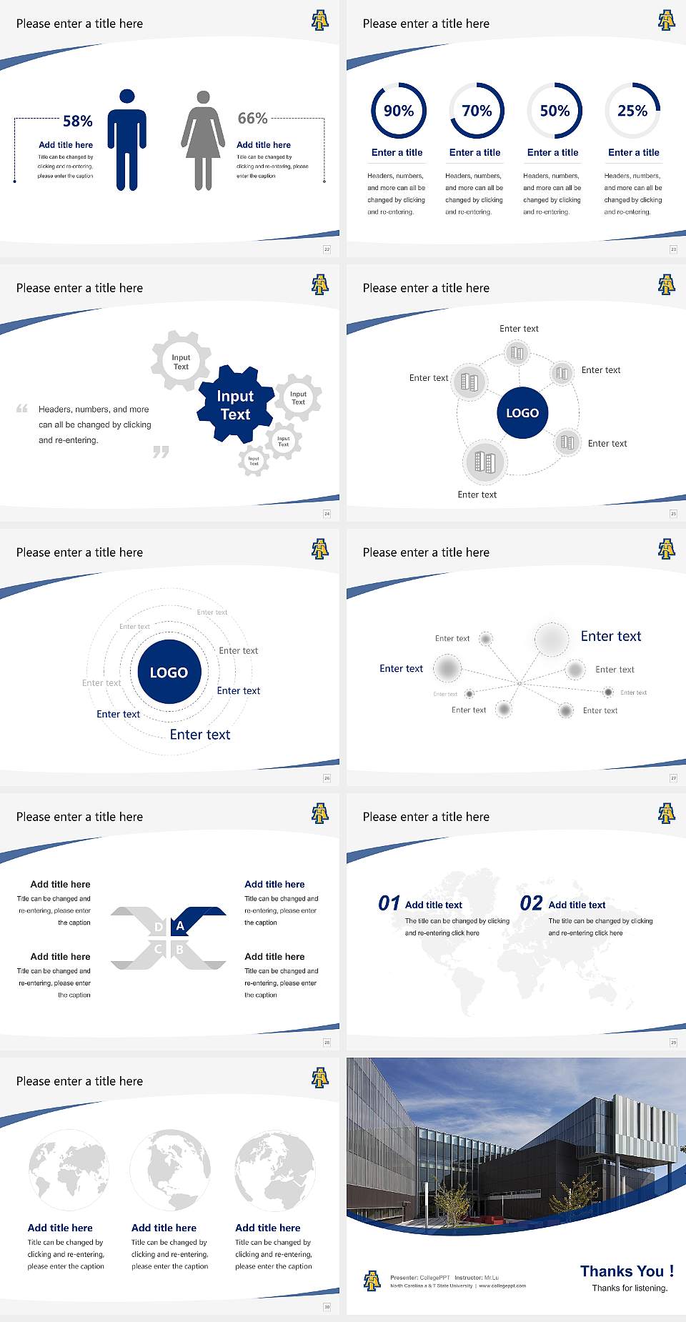 North Carolina a & T State University Course/Courseware Creation PPT Template4:3 ratio PPT effect preview image4