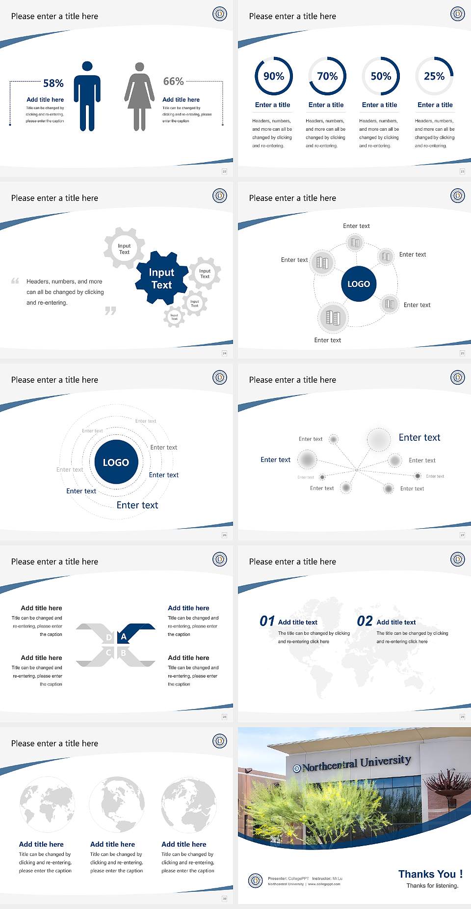 Northcentral University Course/Courseware Creation PPT Template4:3 ratio PPT effect preview image4