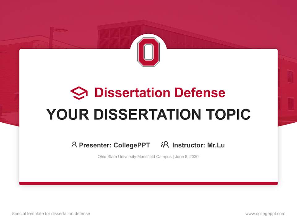 Ohio State University-Mansfield Campus Graduation Thesis Defense PPT Template4:3 ratio PPT effect preview image7