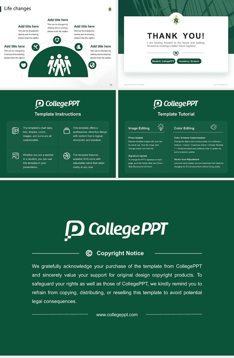 Northern Michigan University National Scholarship Defense PPT Template4:3 ratio PPT effect preview image4