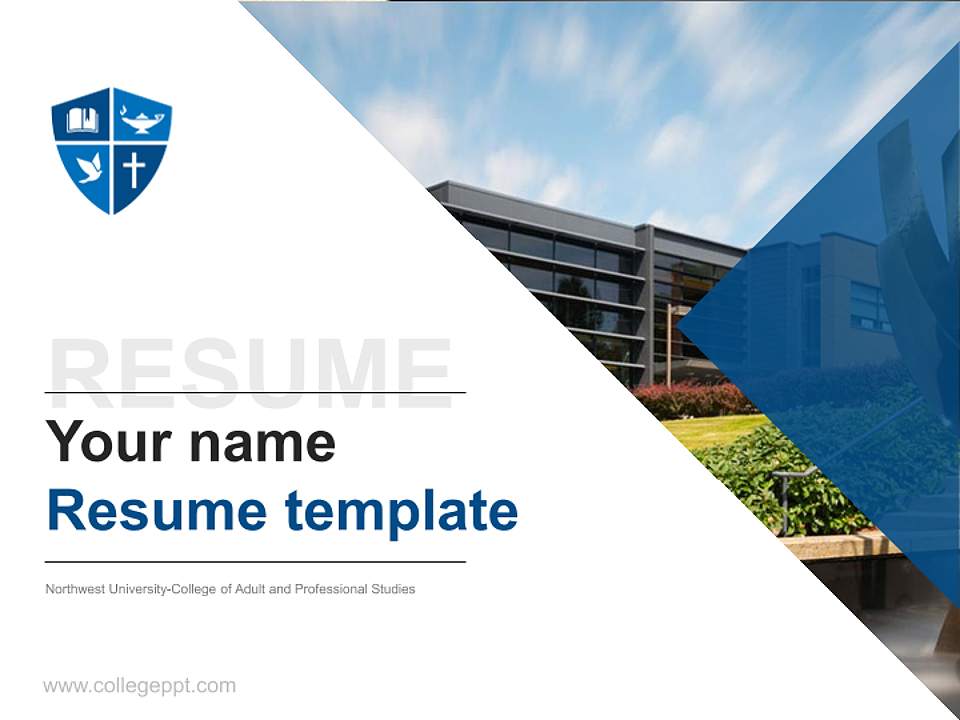 Northwest University-College of Adult and Professional Studies Resume PPT Template4:3 ratio PPT effect preview image1