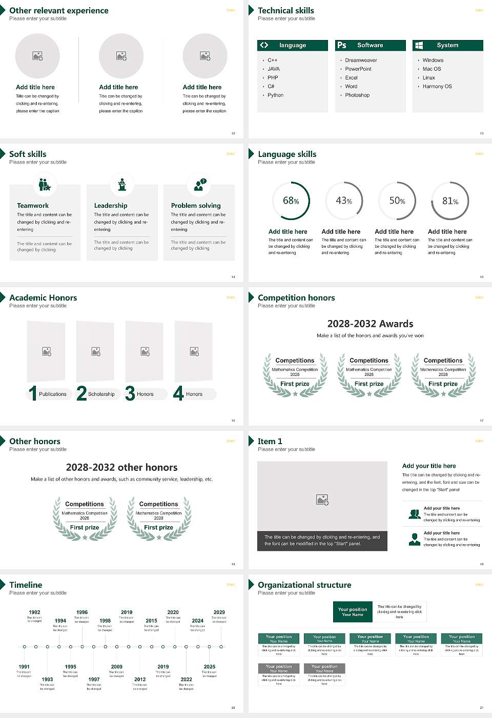 North Dakota State University-Main Campus Resume PPT Template16:9 ratio PPT effect preview image3