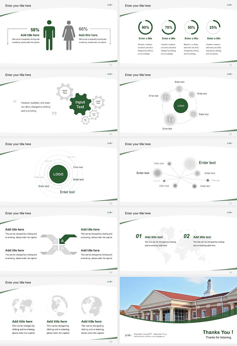 Oklahoma Baptist University Course/Courseware Creation PPT Template16:9 ratio PPT effect preview image4