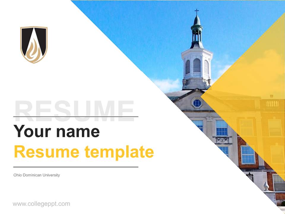 Ohio Dominican University Resume PPT Template4:3 ratio PPT effect preview image5
