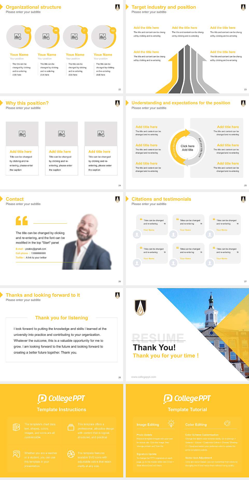 Ohio Dominican University Resume PPT Template4:3 ratio PPT effect preview image4