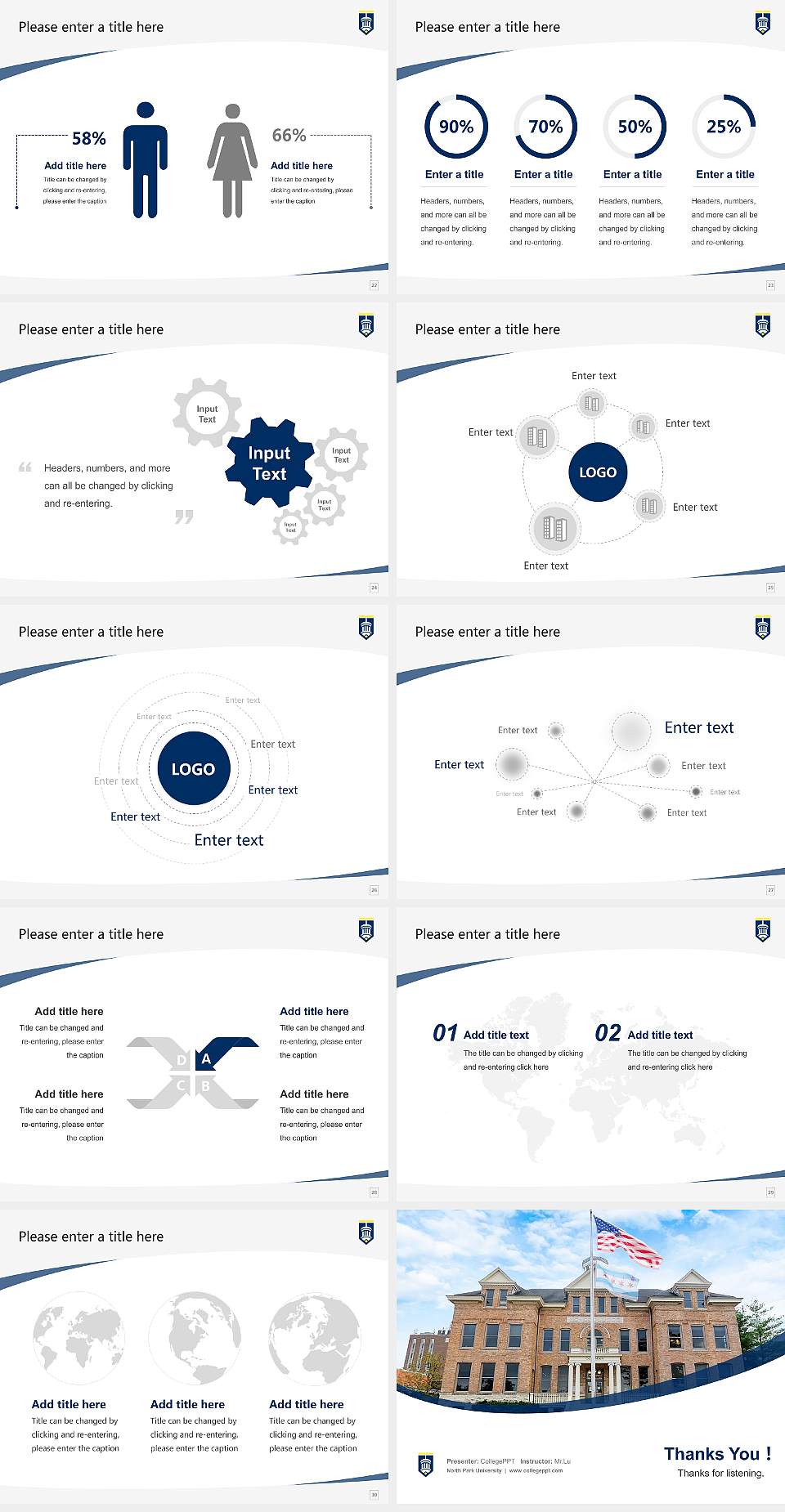 North Park University Course/Courseware Creation PPT Template4:3 ratio PPT effect preview image4