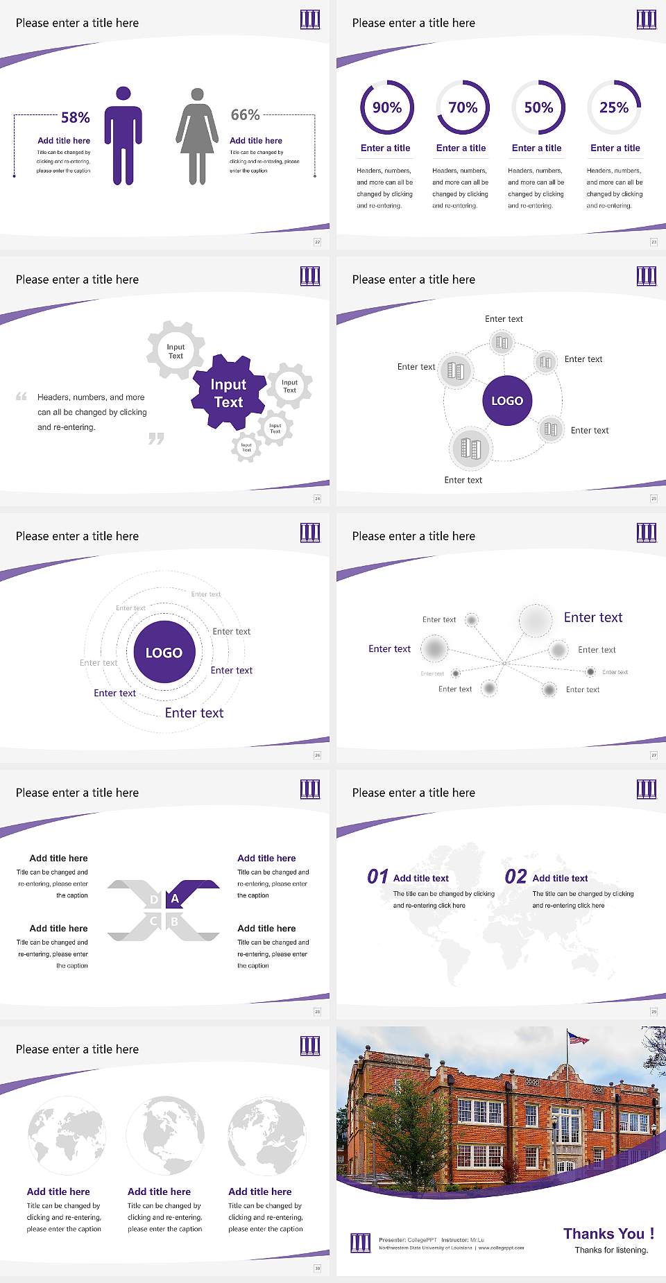 Northwestern State University of Louisiana Course/Courseware Creation PPT Template4:3 ratio PPT effect preview image4