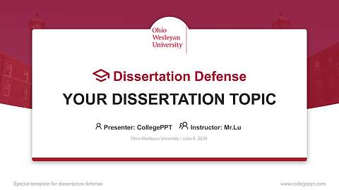Ohio Wesleyan University Graduation Thesis Defense PPT Template