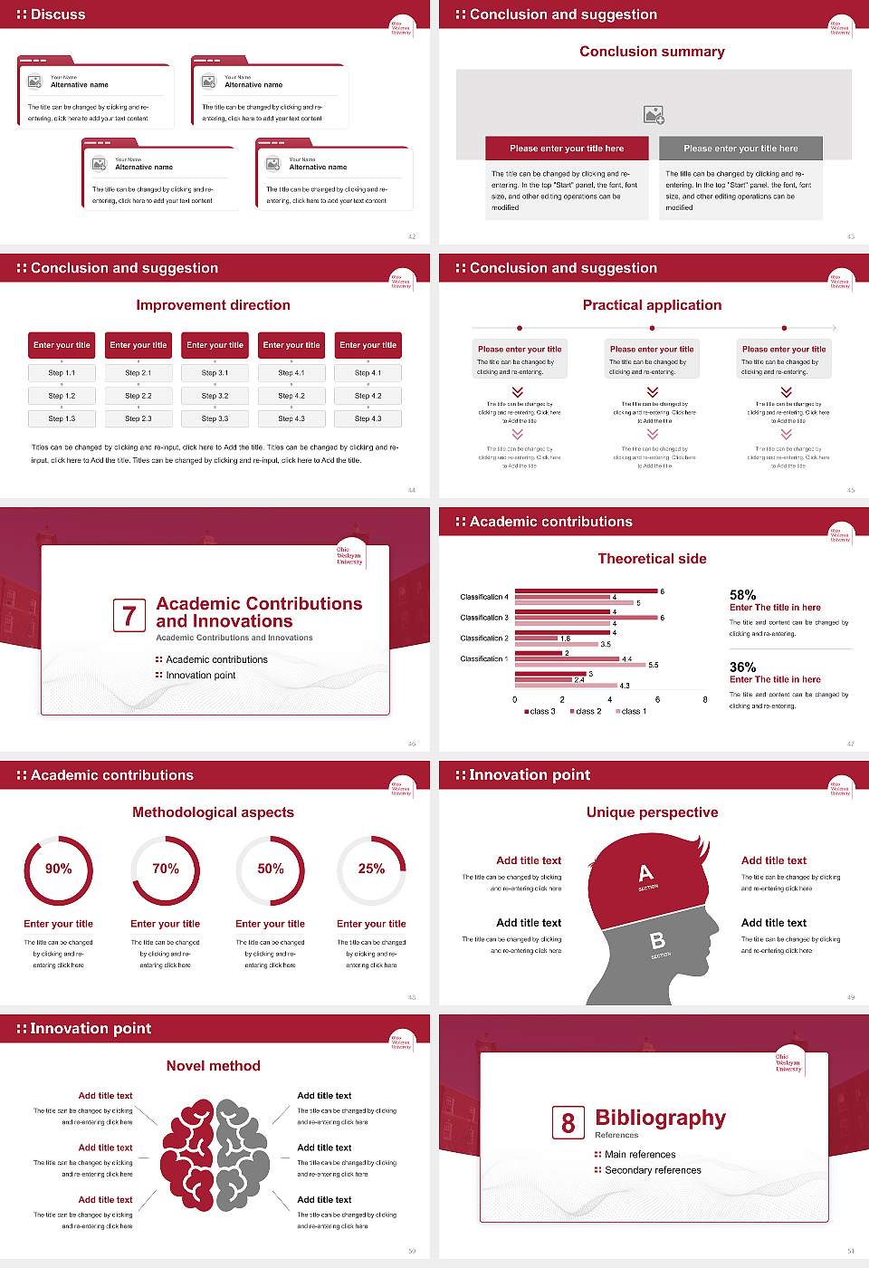 Ohio Wesleyan University Graduation Thesis Defense PPT Template16:9 ratio PPT effect preview image6