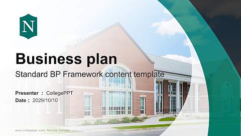 Nichols College Competition/Entrepreneurship Contest PPT Template