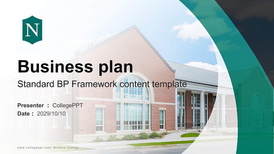 Nichols College Competition/Entrepreneurship Contest PPT Template16:9 ratio PPT effect preview image