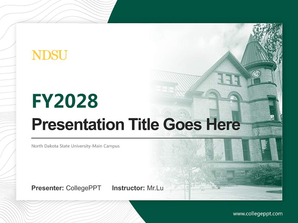 North Dakota State University-Main Campus Academic Presentation/Research Findings Report PPT Template4:3 ratio PPT effect preview image5