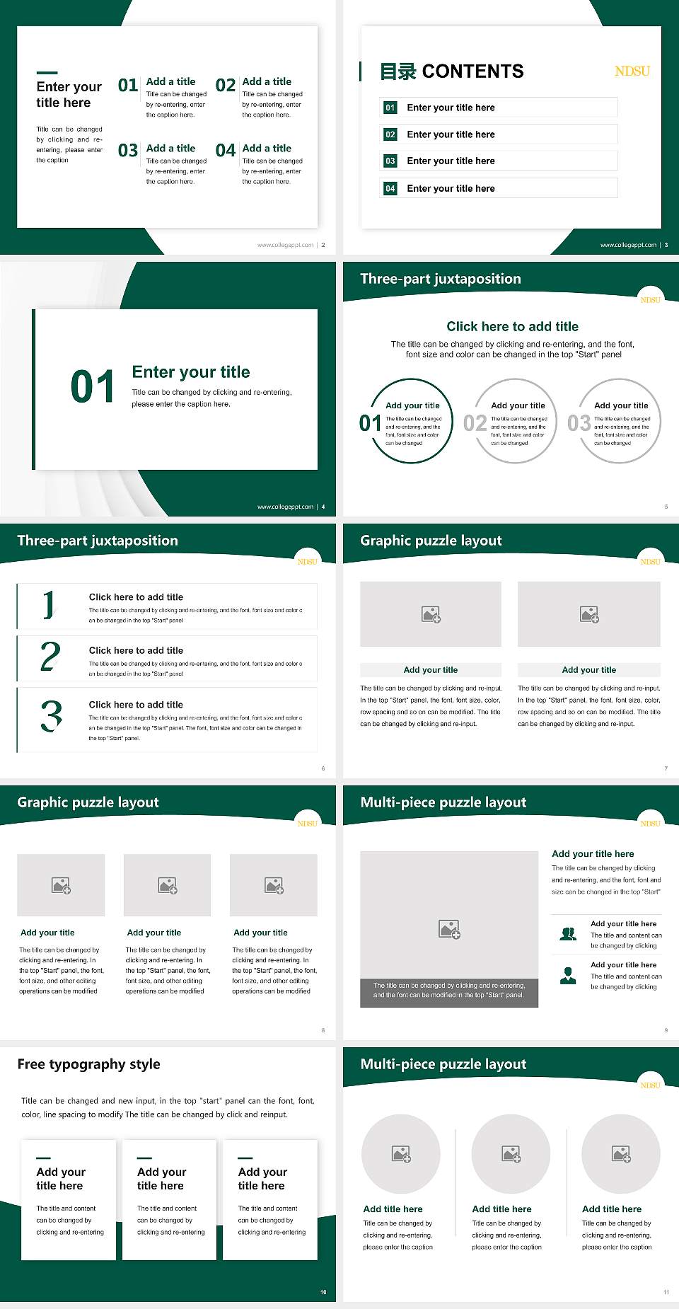 North Dakota State University-Main Campus Academic Presentation/Research Findings Report PPT Template4:3 ratio PPT effect preview image2