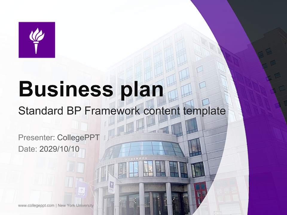 New York University Competition/Entrepreneurship Contest PPT Template4:3 ratio PPT effect preview image9