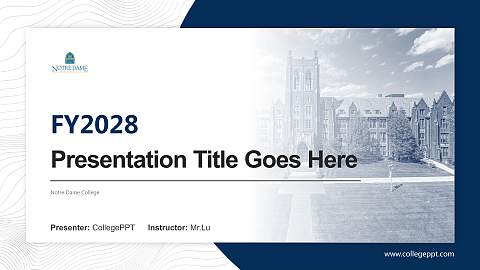 Notre Dame College Academic Presentation/Research Findings Report PPT Template