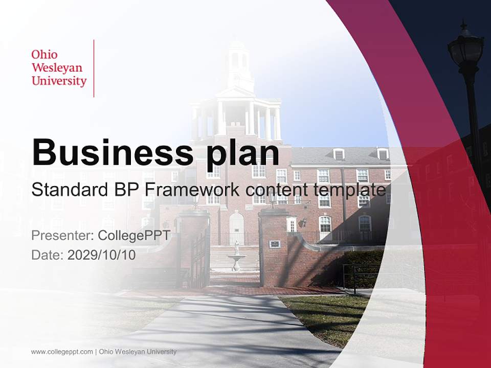 Ohio Wesleyan University Competition/Entrepreneurship Contest PPT Template4:3 ratio PPT effect preview image9